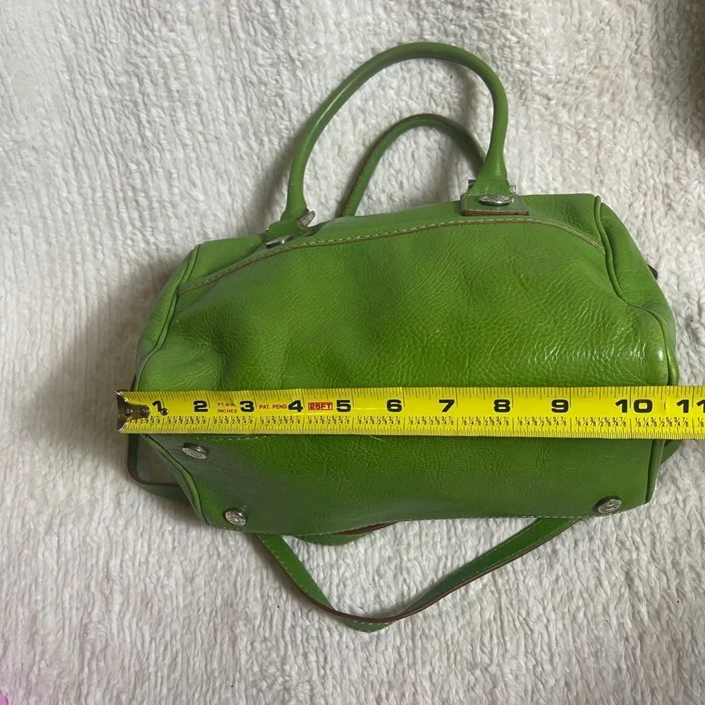 Michael Kors lime Green Leather Satchel with silver tone hardwares. - Picture 9 of 16